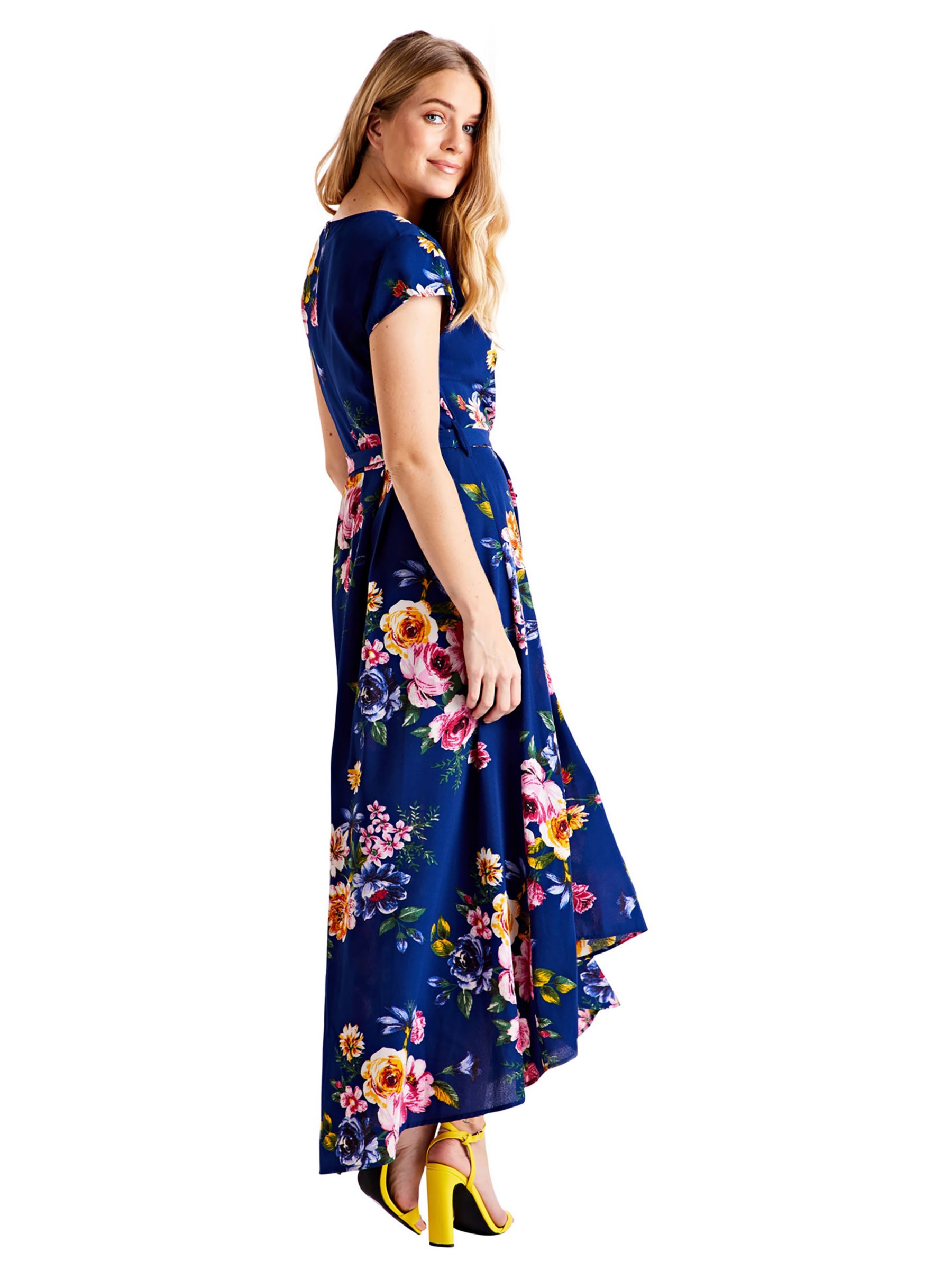 Buy Mela London Front Wrap Floral Midi Dress, Navy/Multi Online at johnlewis.com