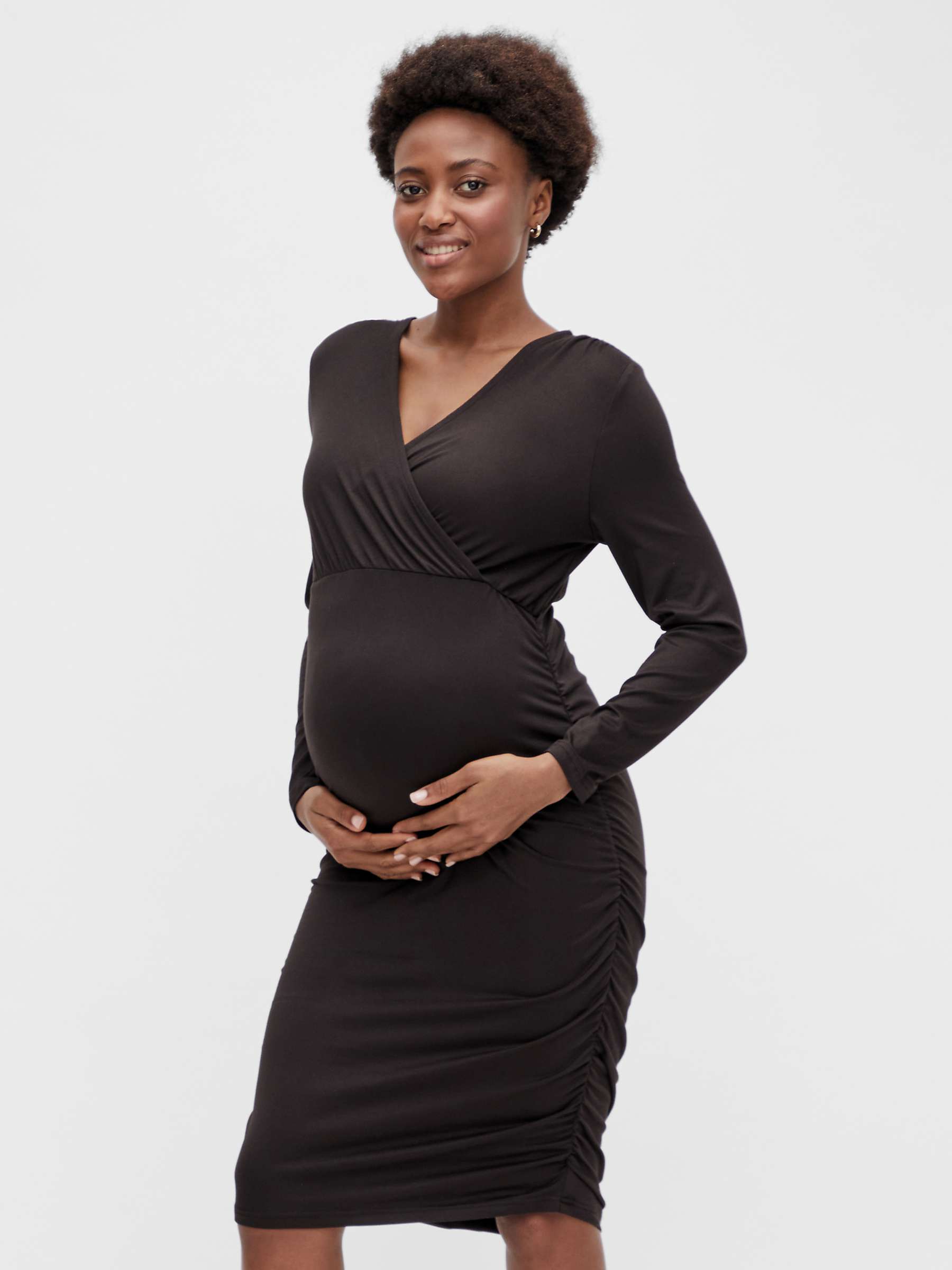 Buy Mamalicious Noos Pilar Maternity & Nursing Midi Dress, Black Online at johnlewis.com