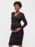 Mamalicious Noos Pilar Maternity & Nursing Midi Dress, Black