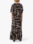 Part Two Othenia Zebra Print Tiered Maxi Dress, Black/Multi
