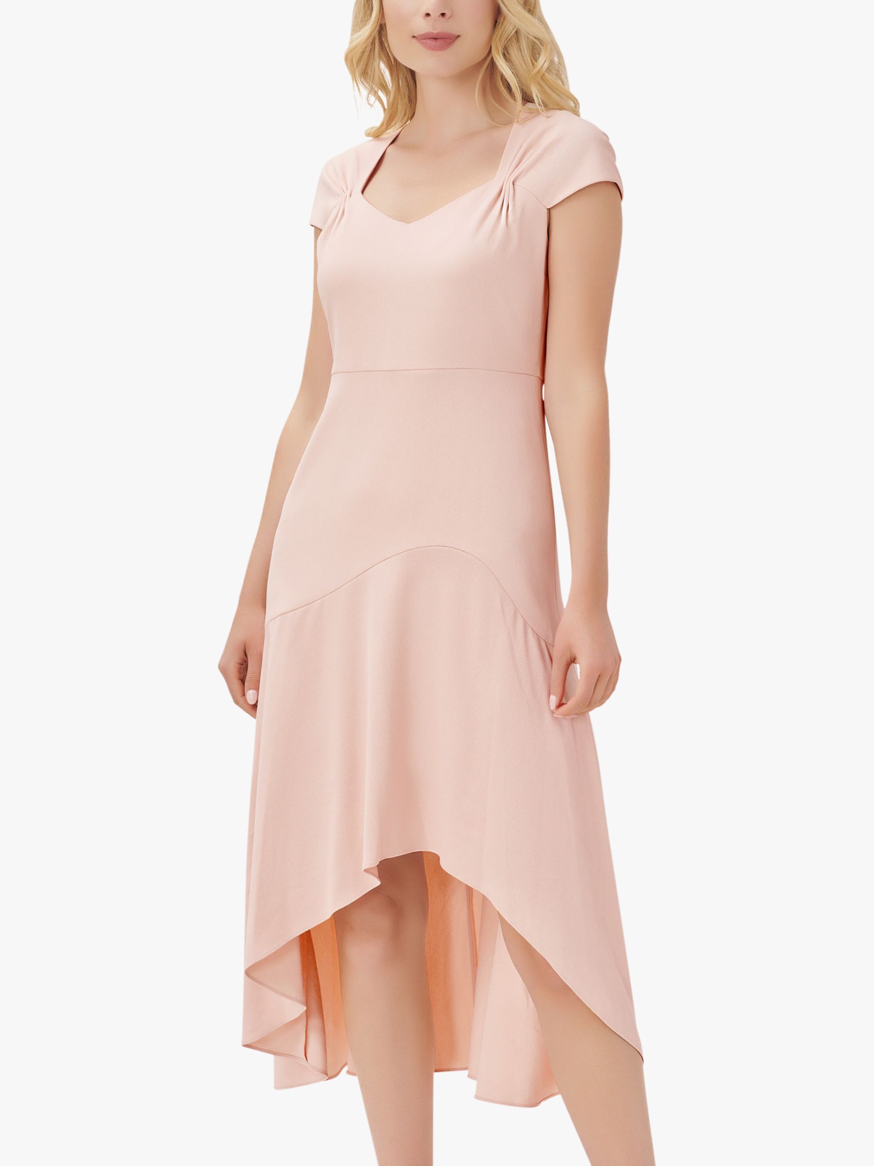 Adrianna Papell Divine Crepe Dip Hem Dress Joyful Blush at John