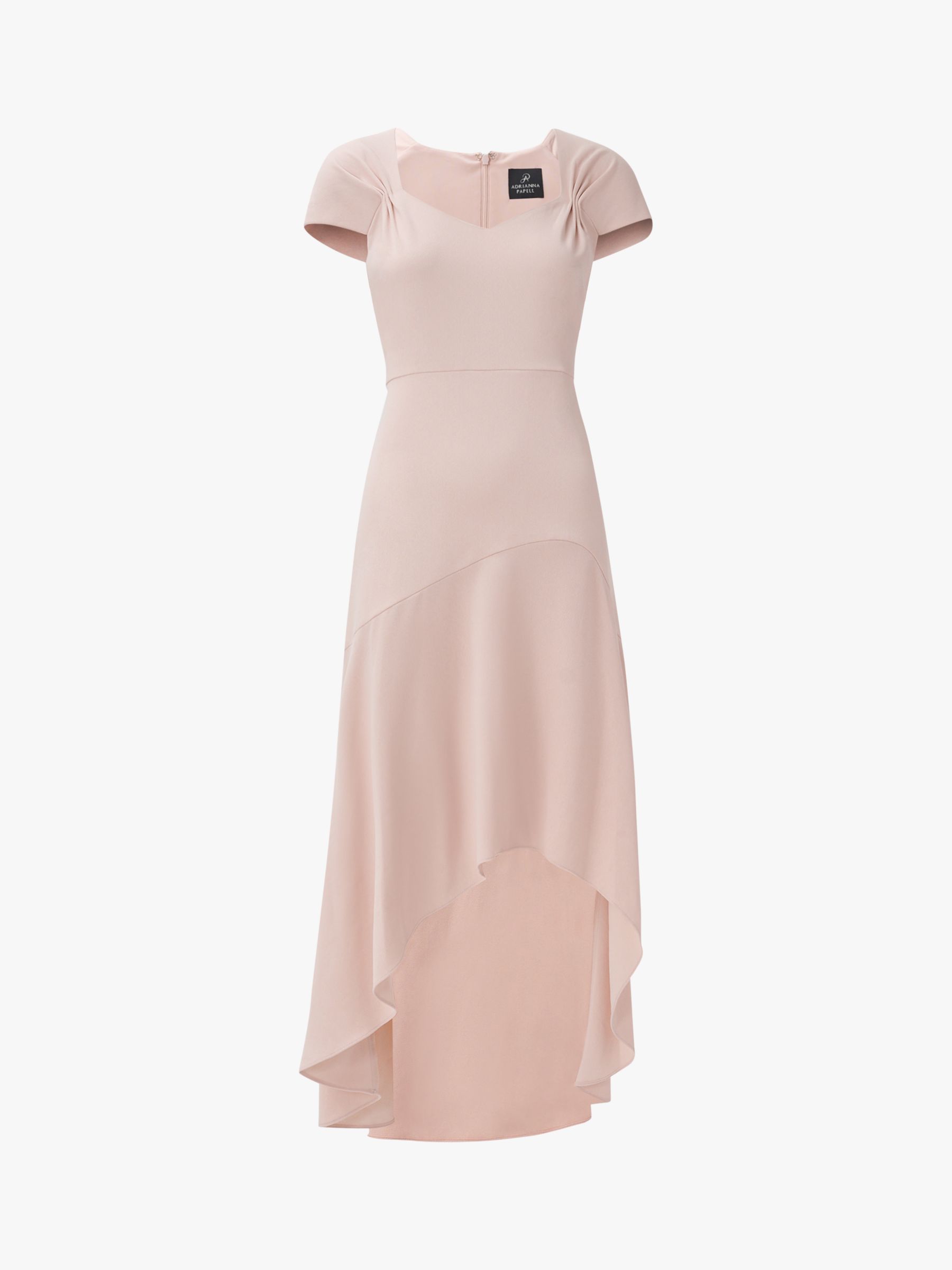 Adrianna Papell Divine Crepe Dip Hem Dress Joyful Blush at John