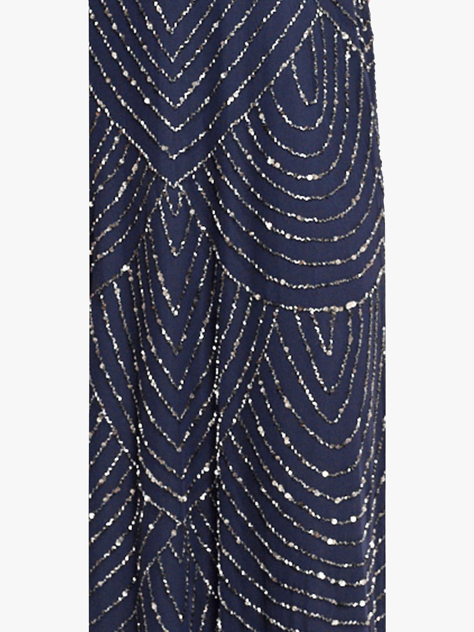 Buy Adrianna Papell Scallop Bead Spaghetti Strap Maxi Dress, Navy Online at johnlewis.com