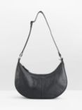 hush Marcia Curved Leather Handbag, Black