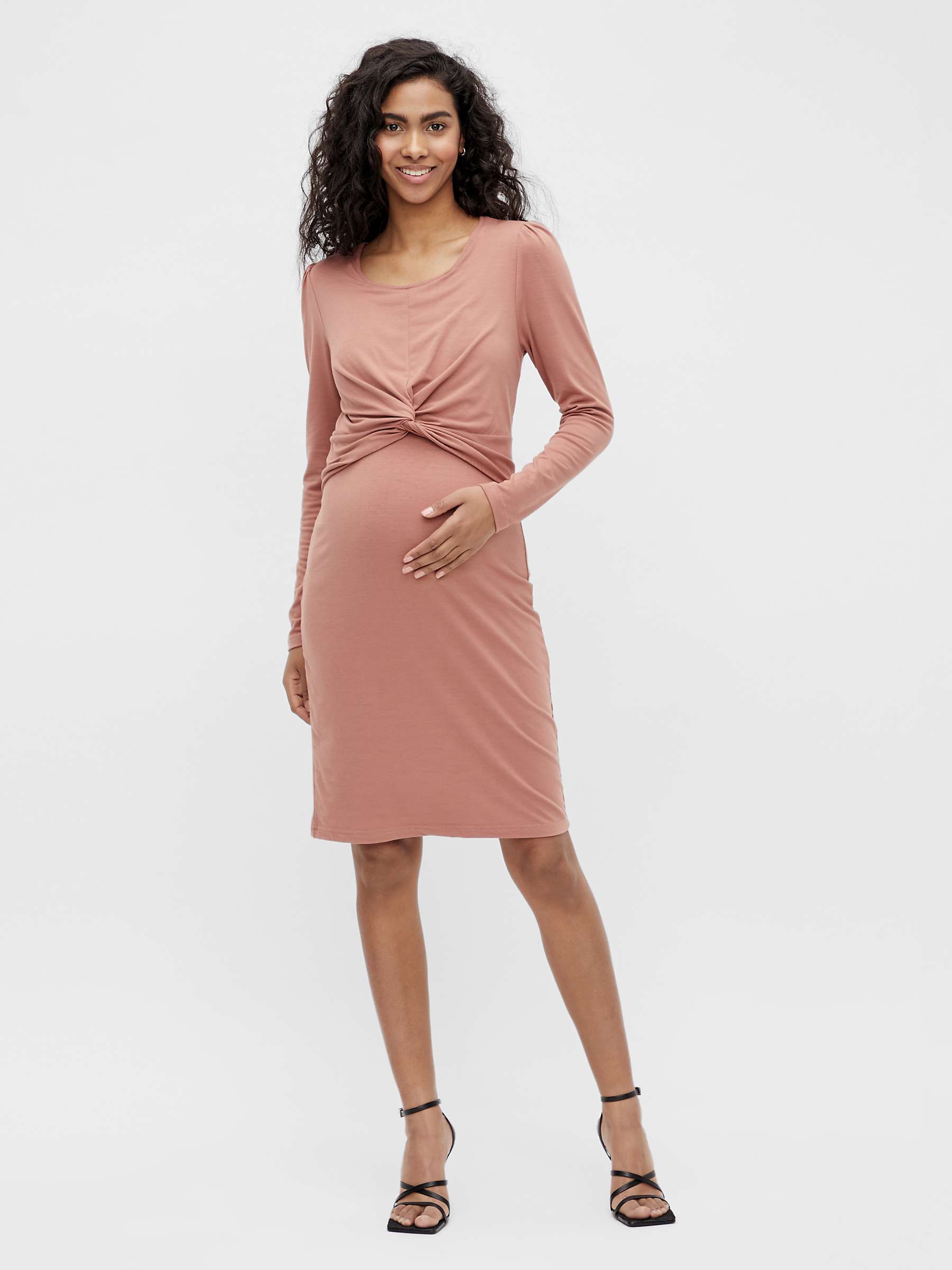 Buy Mamalicious Macy June Jersey Knee Length Maternity Dress, Burlwood Online at johnlewis.com