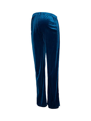 Mamalicious Sandra Velvet Straight Maternity Trousers, Blue Coral
