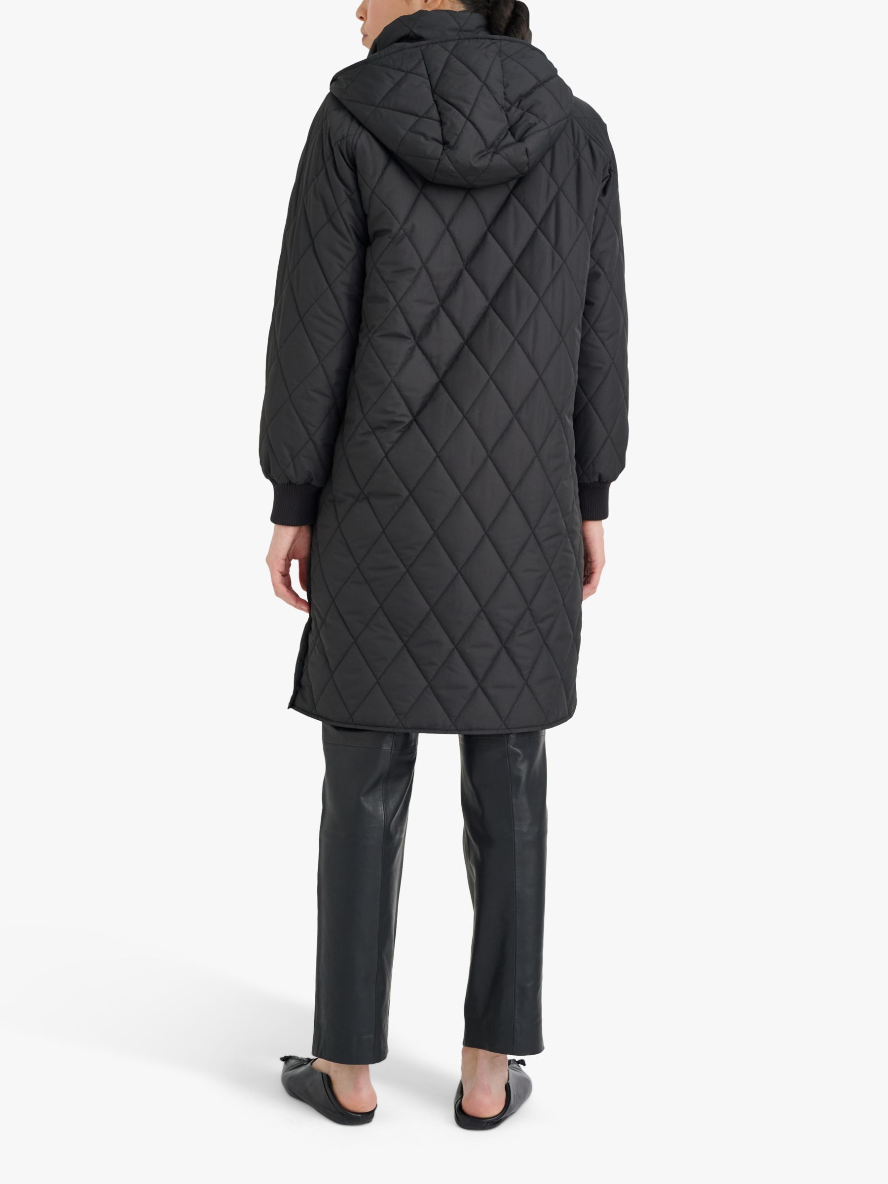 Inwear Ektra Hooded Quilted Coat Black At John Lewis And Partners 