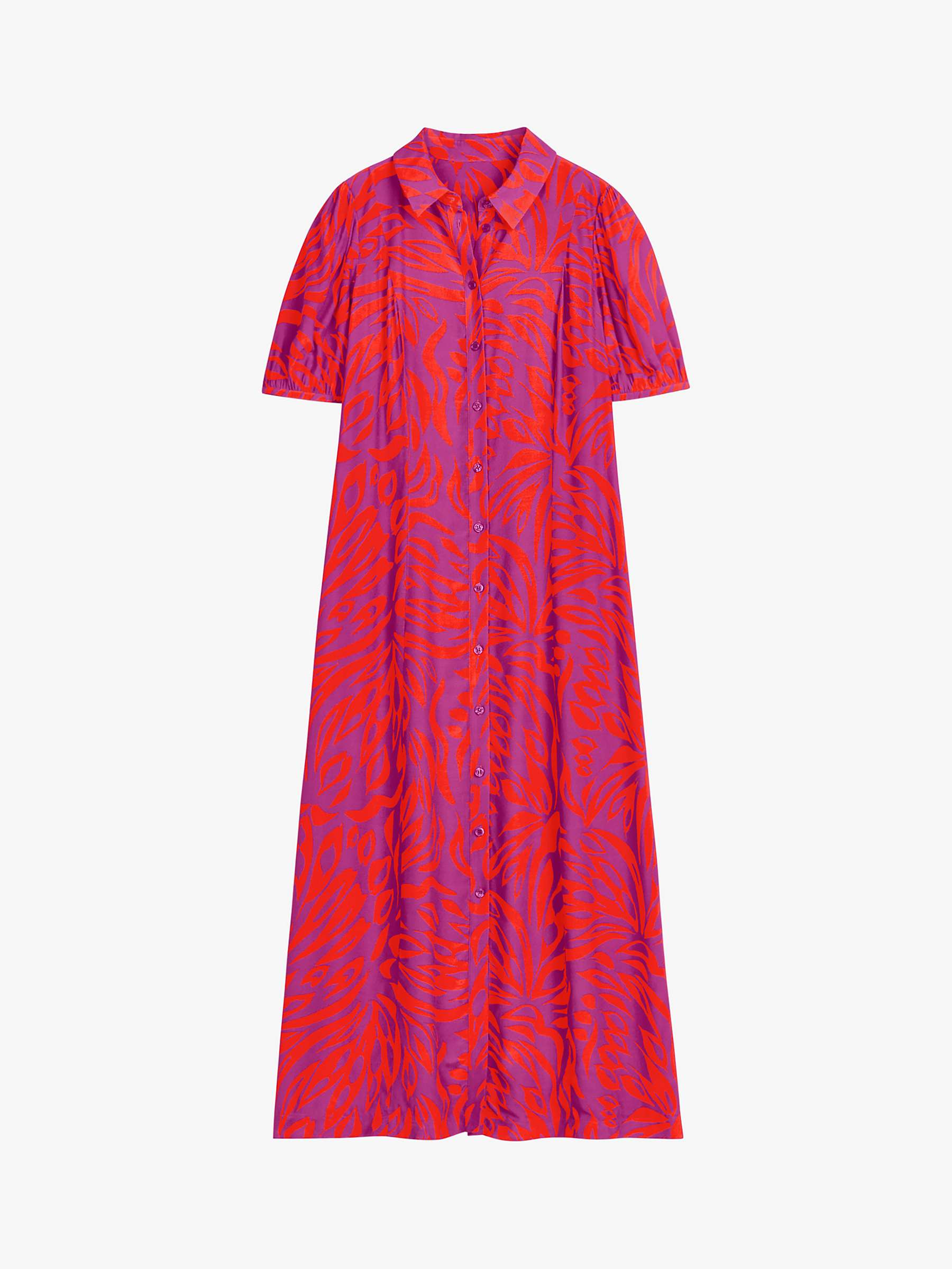 hush Alara Abstract Butterfly Print Midi Shirt Dress, Fiery Red/Magenta ...