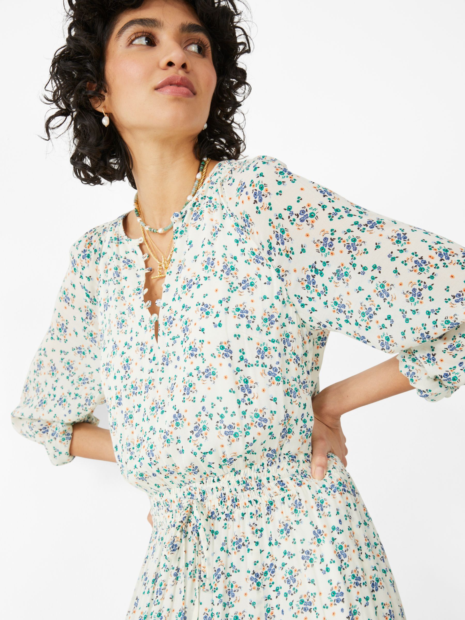 Buy HUSH Lisa Mini Meadow Floral Midi Dress, Multi Online at johnlewis.com