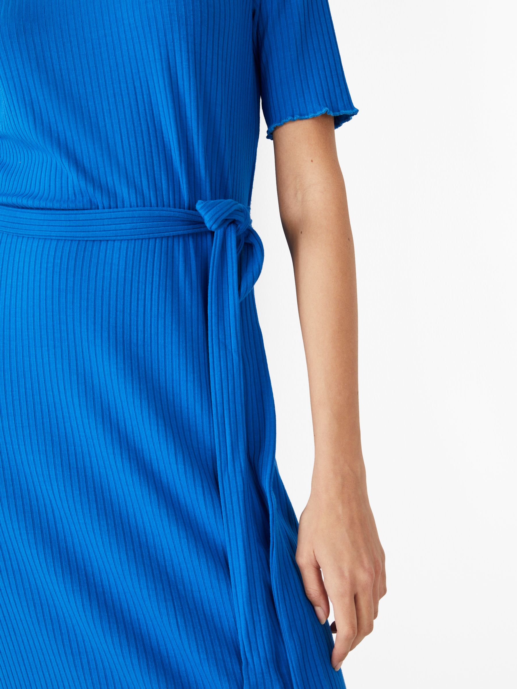 HUSH Alice Ribbed Jersey Midi Dress, Blue Lolite at John Lewis & Partners