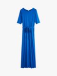 HUSH Alice Ribbed Jersey Midi Dress, Blue Lolite, Blue Lolite