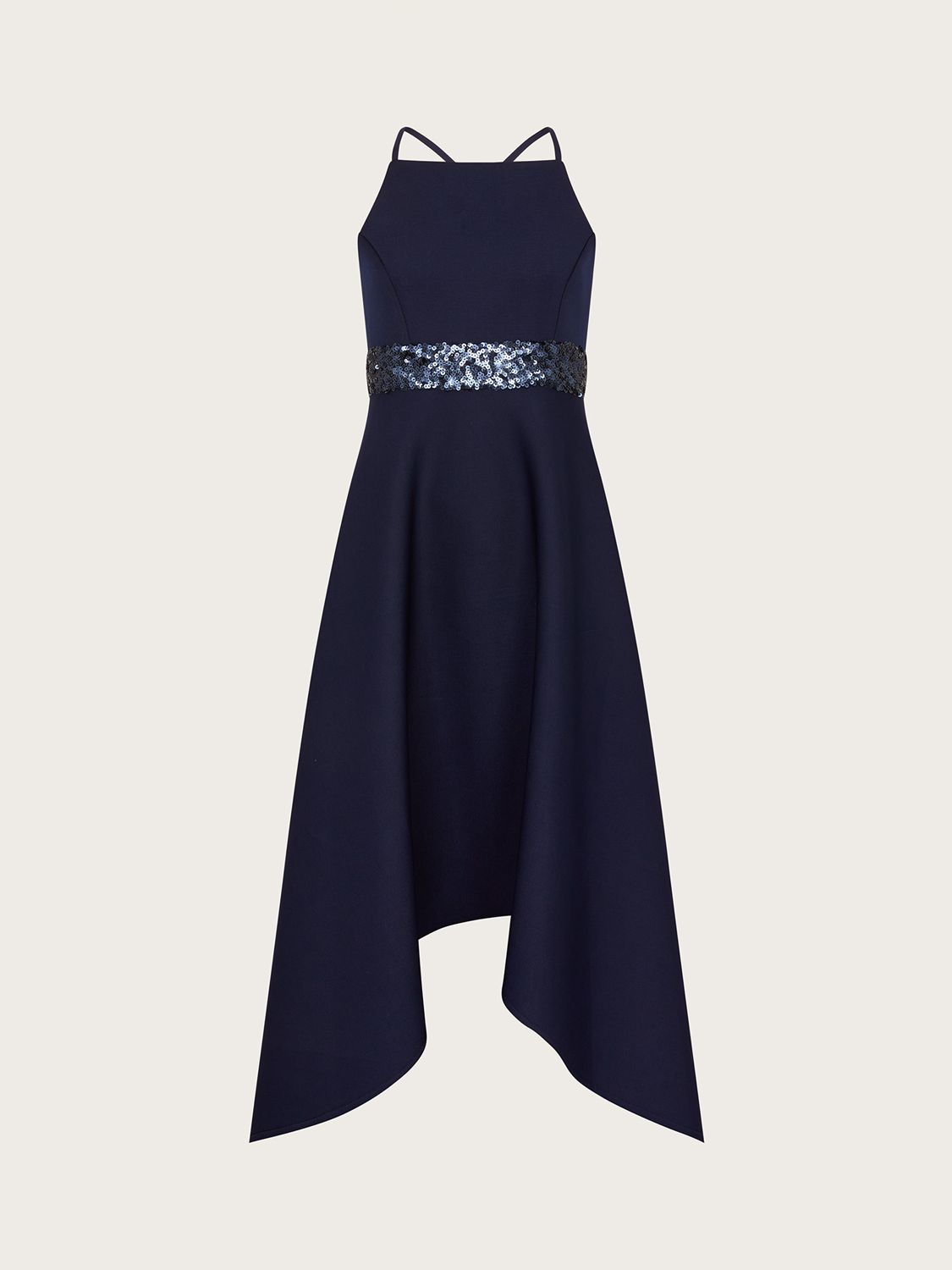 Buy Monsoon Kids' Sequin Scuba Prom Dress, Navy Online at johnlewis.com