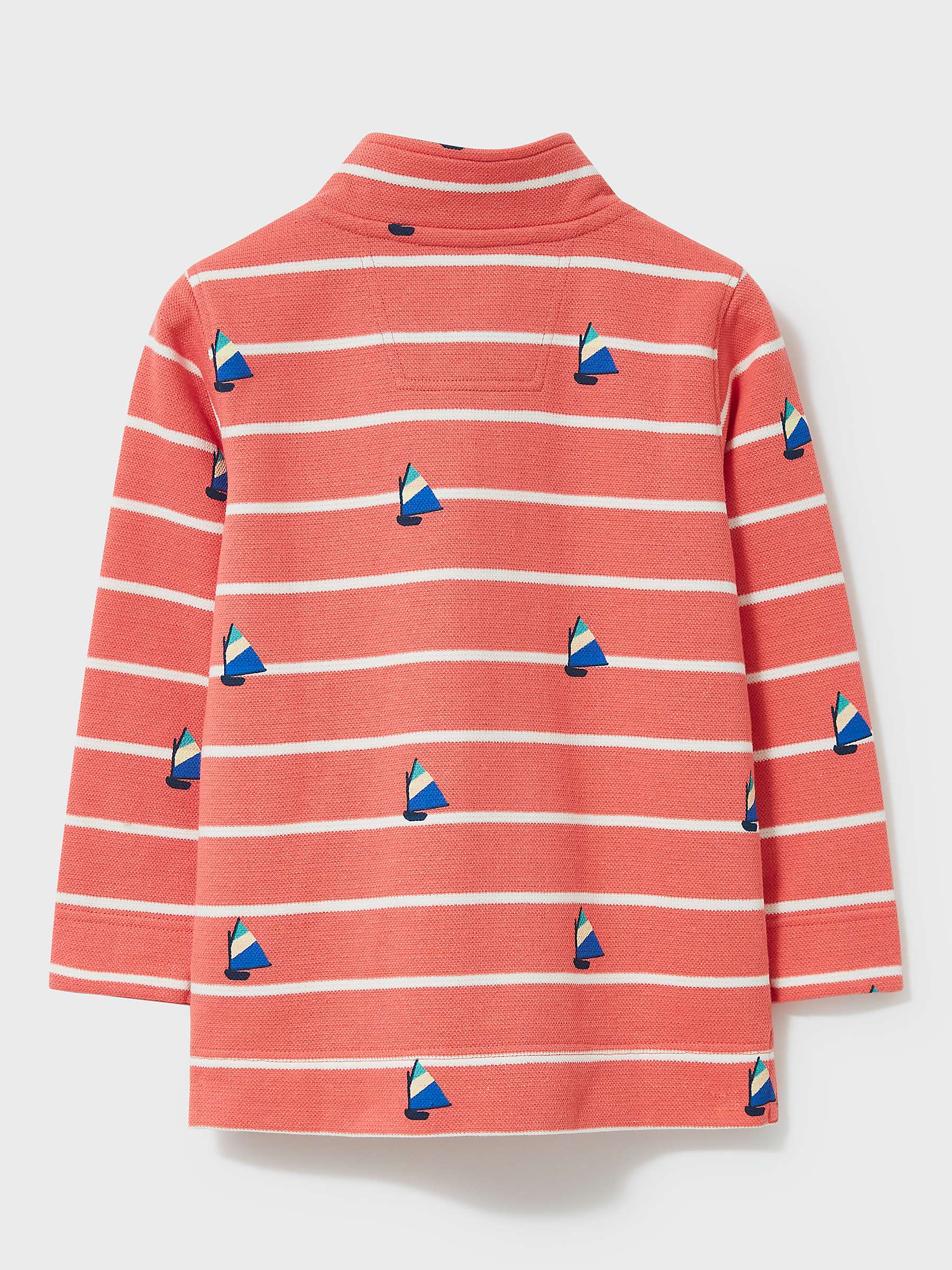 Buy Crew Clothing Kids' Stripe Boat Half Zip Jumper, Bright Red Online at johnlewis.com