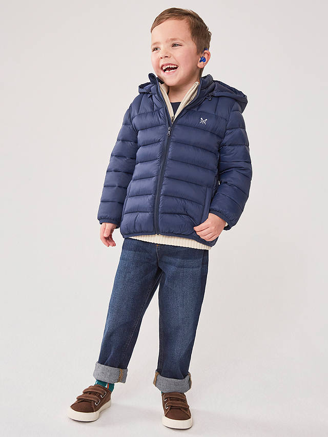 Crew Clothing Kids' Plain Quilted Jacket, Navy