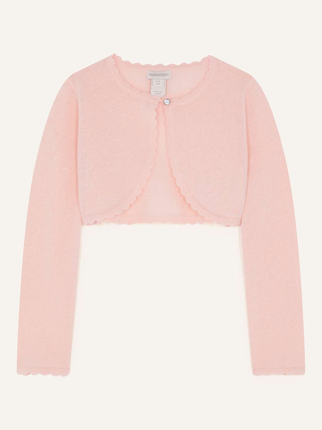 Buy Monsoon Kids' Niamh Cropped Scallop Edge Cardigan Online at johnlewis.com