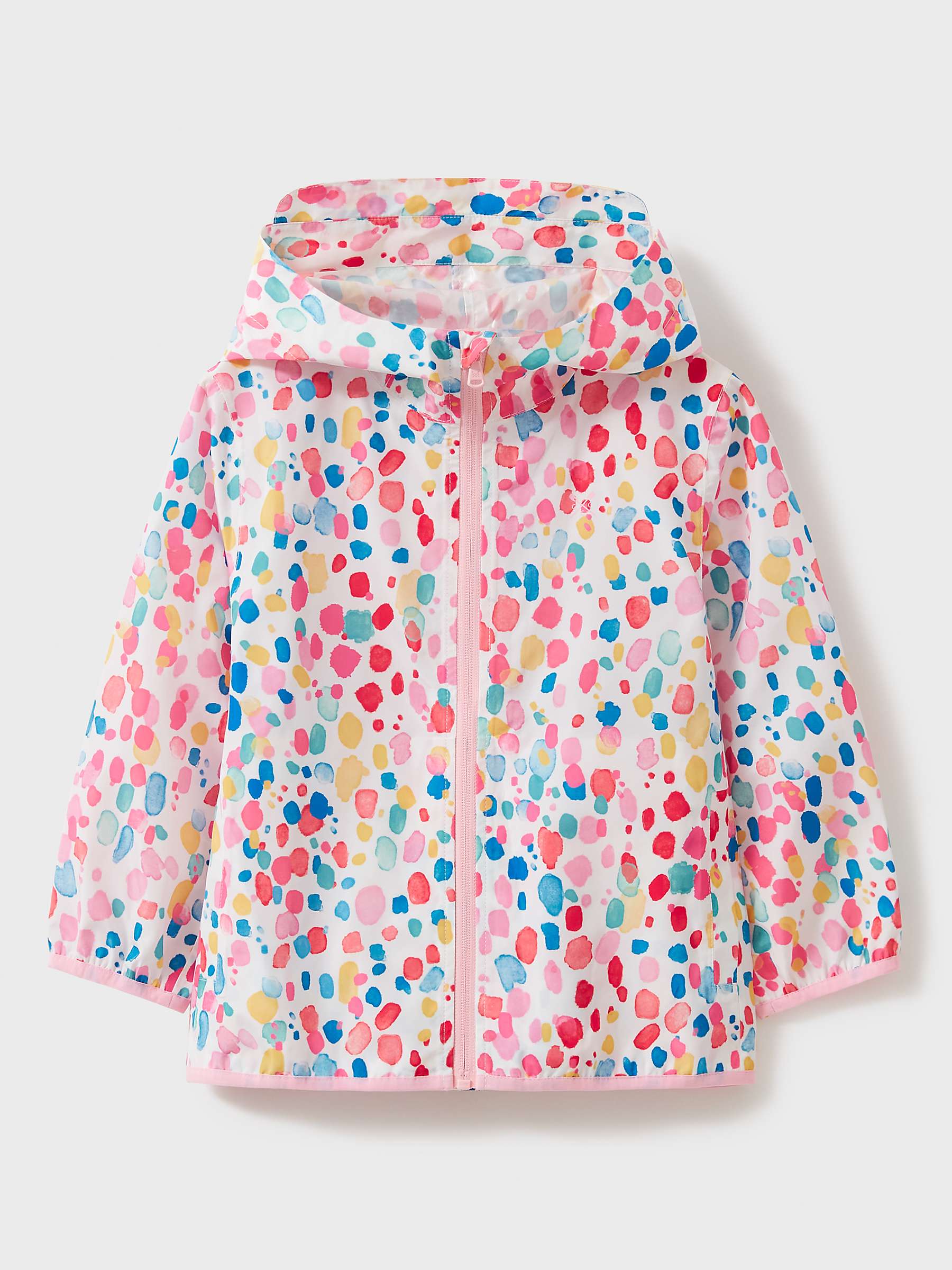 Buy Crew Clothing Kids' Rainbow Paint Splatter Waterproof Coat, White Online at johnlewis.com