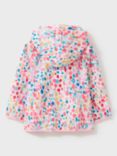 Crew Clothing Kids' Rainbow Paint Splatter Waterproof Coat, White