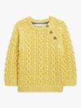 John Lewis Baby Cable Knit Jumper, Yellow