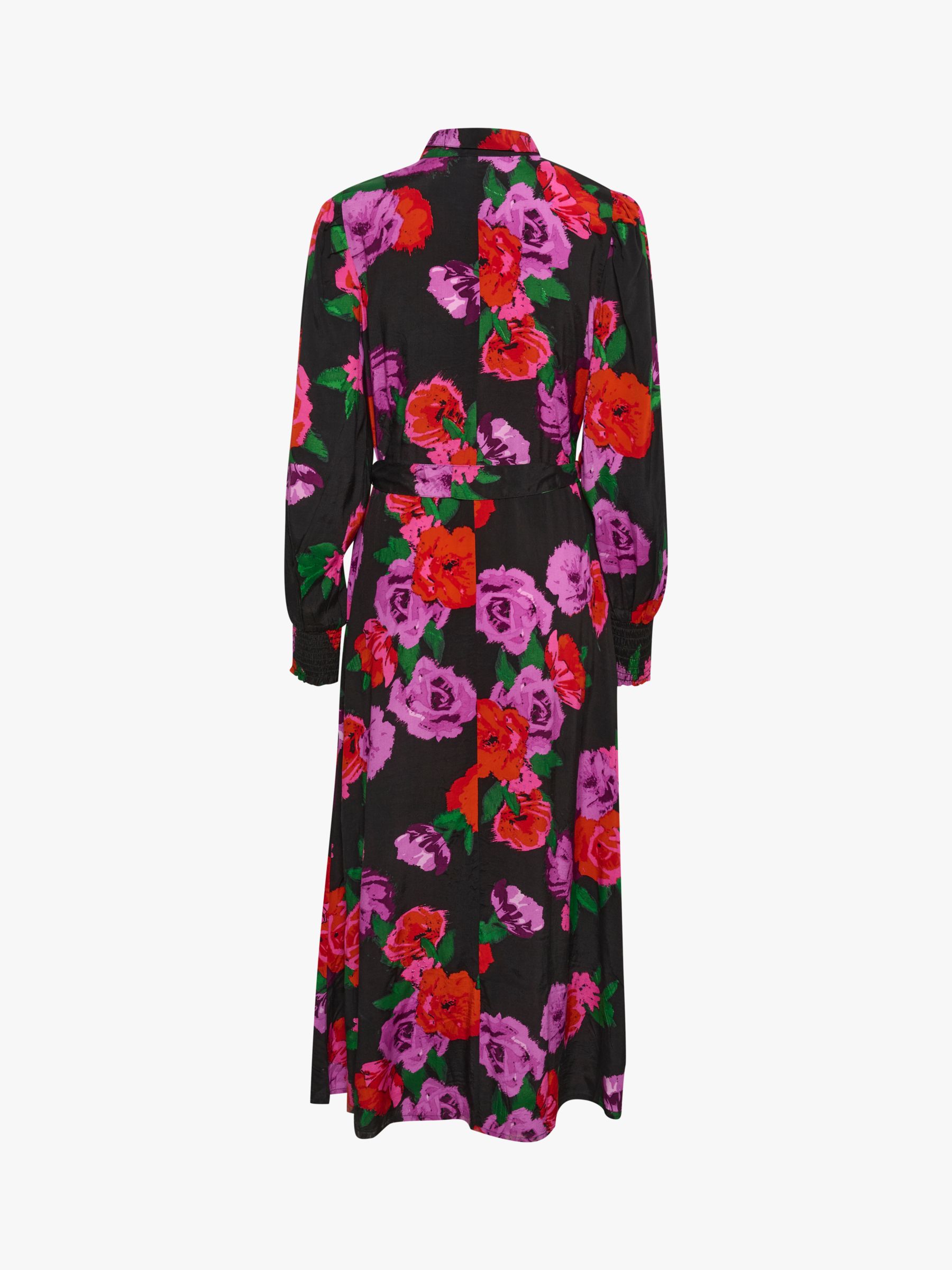 Buy KAFFE Florina Floral Maxi Shirt Dress, Red/Multi Online at johnlewis.com