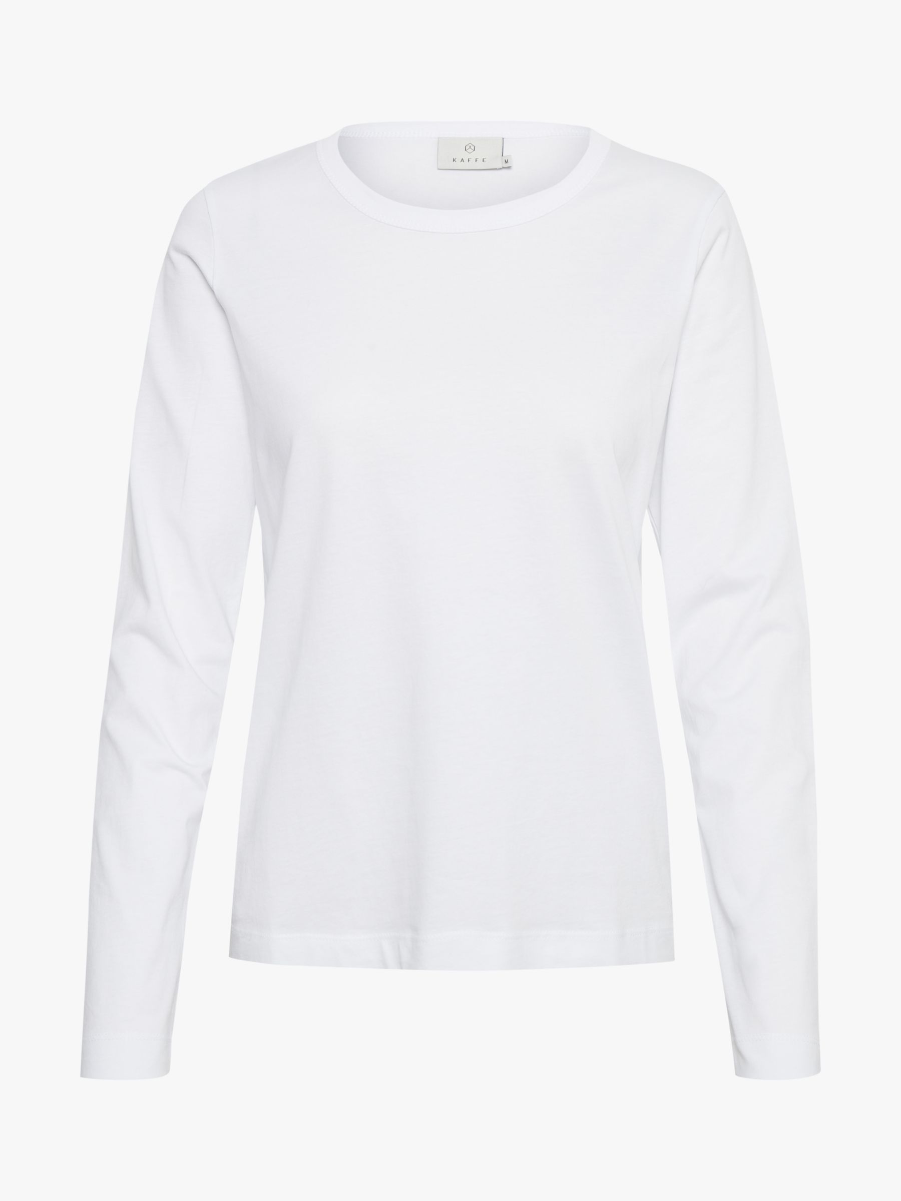 KAFFE Marin Long Sleeve Top, Optical White at John Lewis & Partners