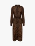 KAFFE Florina Floral Maxi Shirt Dress, Brown