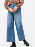 John Lewis ANYDAY Cropped Wide Leg Jeans, Mid Wash
