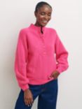 Nobody's Child Plain Ribbed Button Placket Jumper, Pink