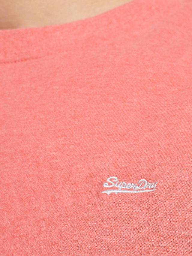 Superdry Organic Cotton Micro Embroidered T-Shirt, Coral Marl