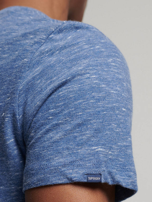 Superdry Organic Cotton Vintage Logo Embroidered T-Shirt, Tidal Blue Spacedye