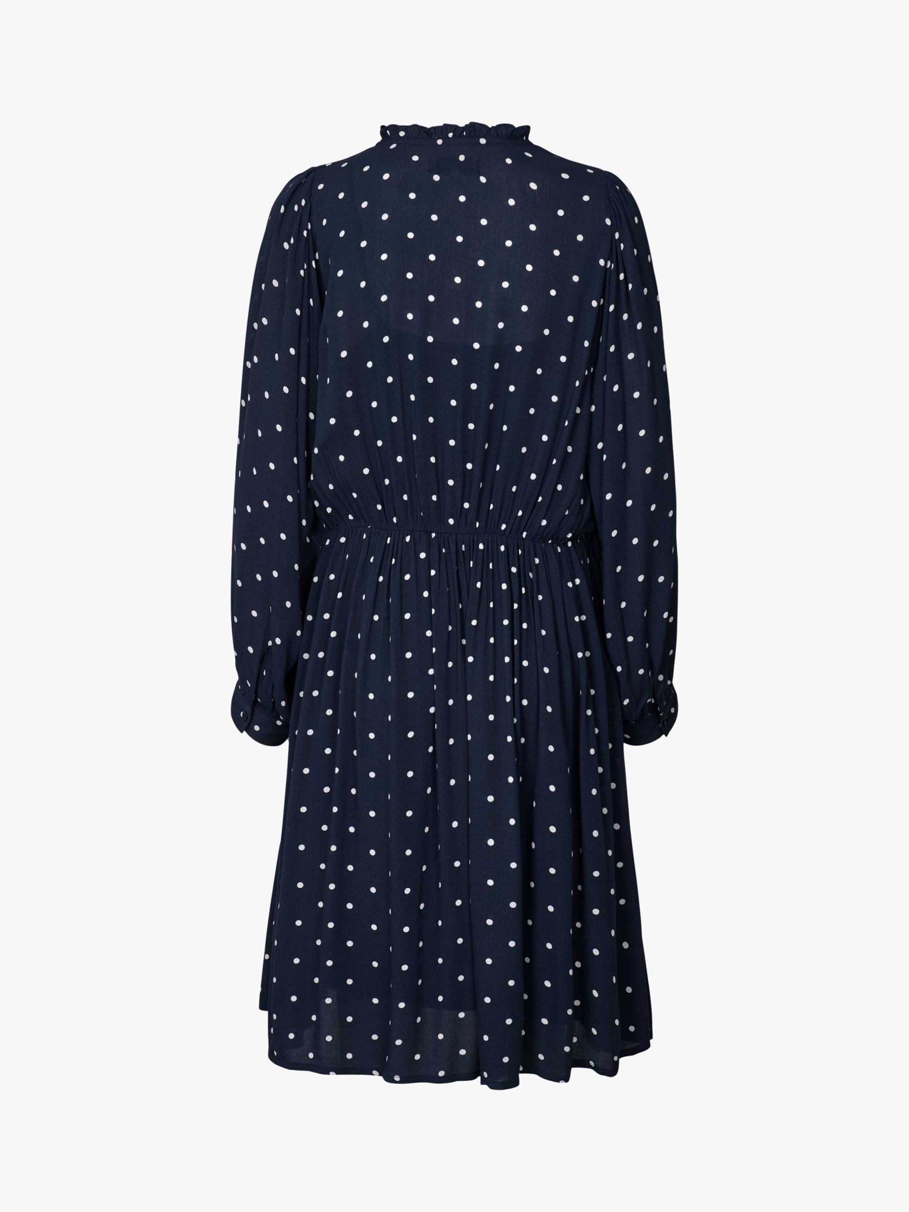 Lollys Laundry Finnley Long Sleeve V-Neck Dress, Dark Blue at John ...