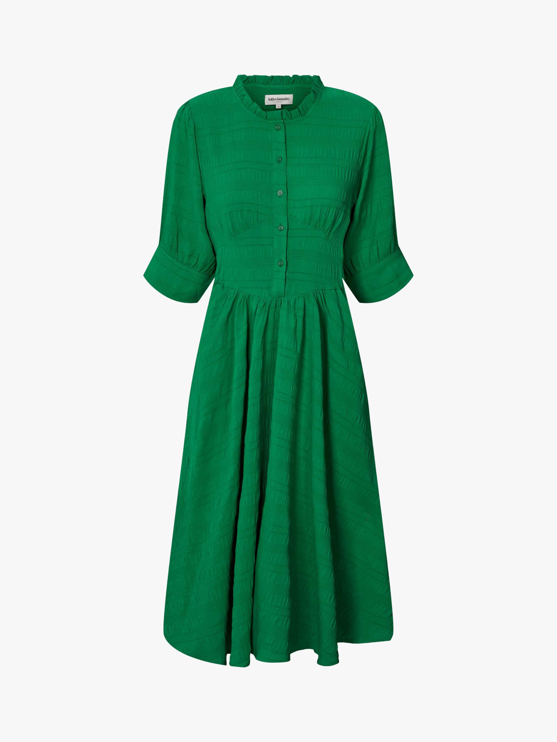 Lollys Laundry Boston Midi Shirt Dress, Green at John Lewis & Partners