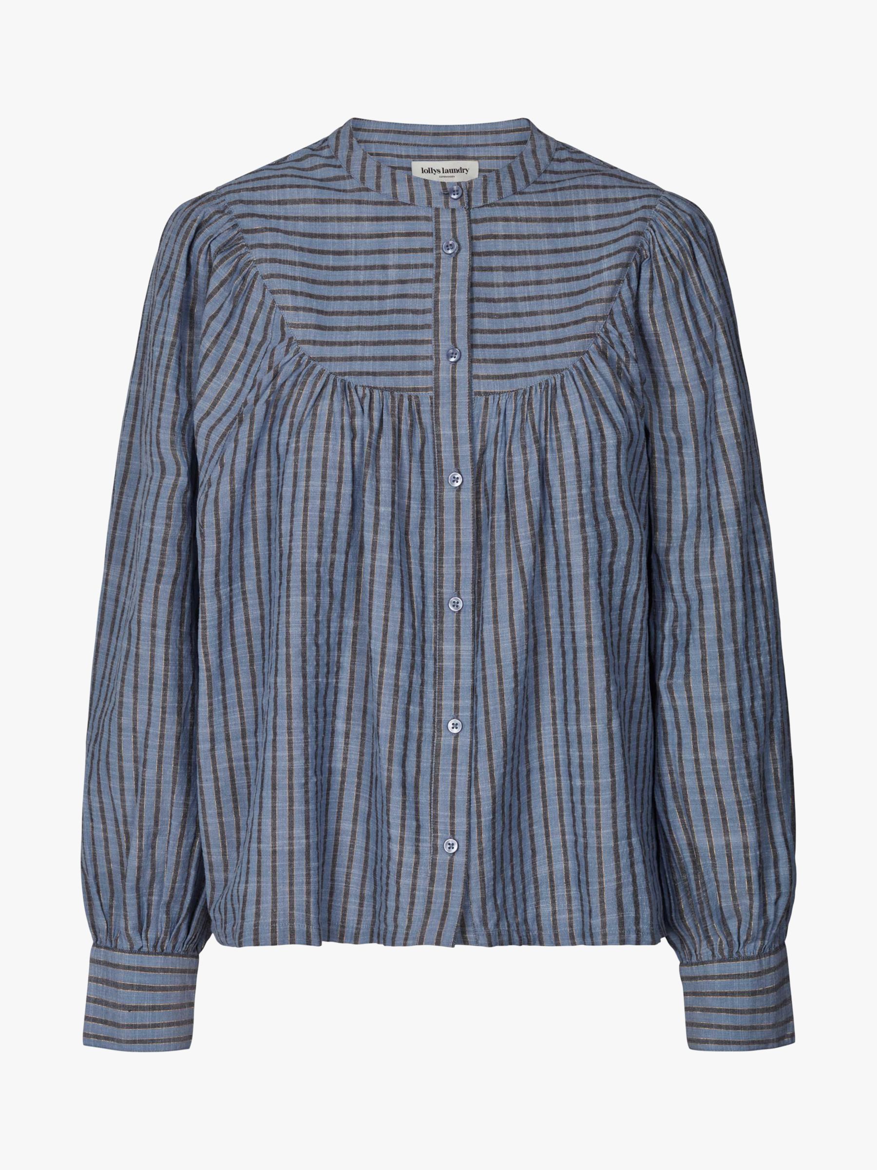 Lollys Laundry Alicia Stripe Shirt, Blue Stripe at John Lewis & Partners