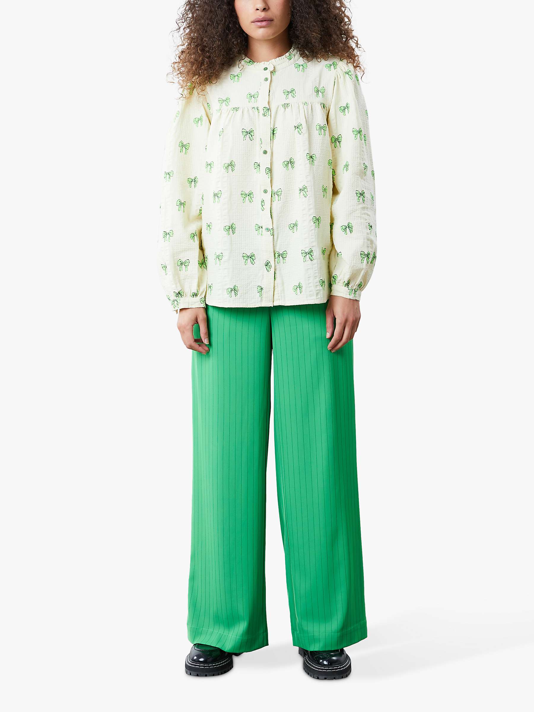 Buy Lollys Laundry Cara Volume Shirt, Neon Green Online at johnlewis.com