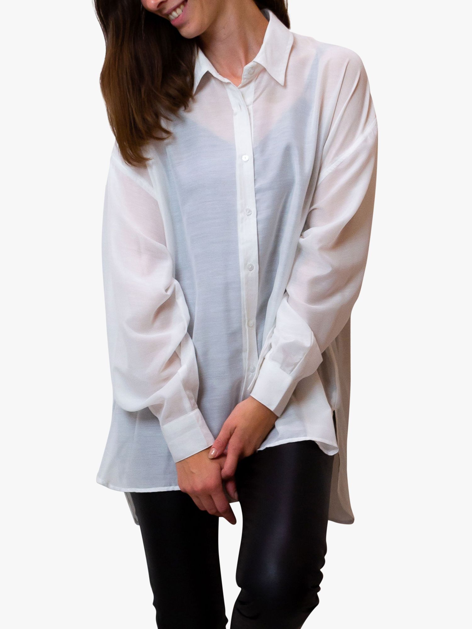 Nola Oversized Button Up Shirt - Blue