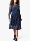 Lollys Laundry Lydia Spot Mesh Midi Dress, Dot Print