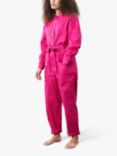 Lollys Laundry Yuko Cotton Relaxed Fit Jumpsuit, Neon Pink