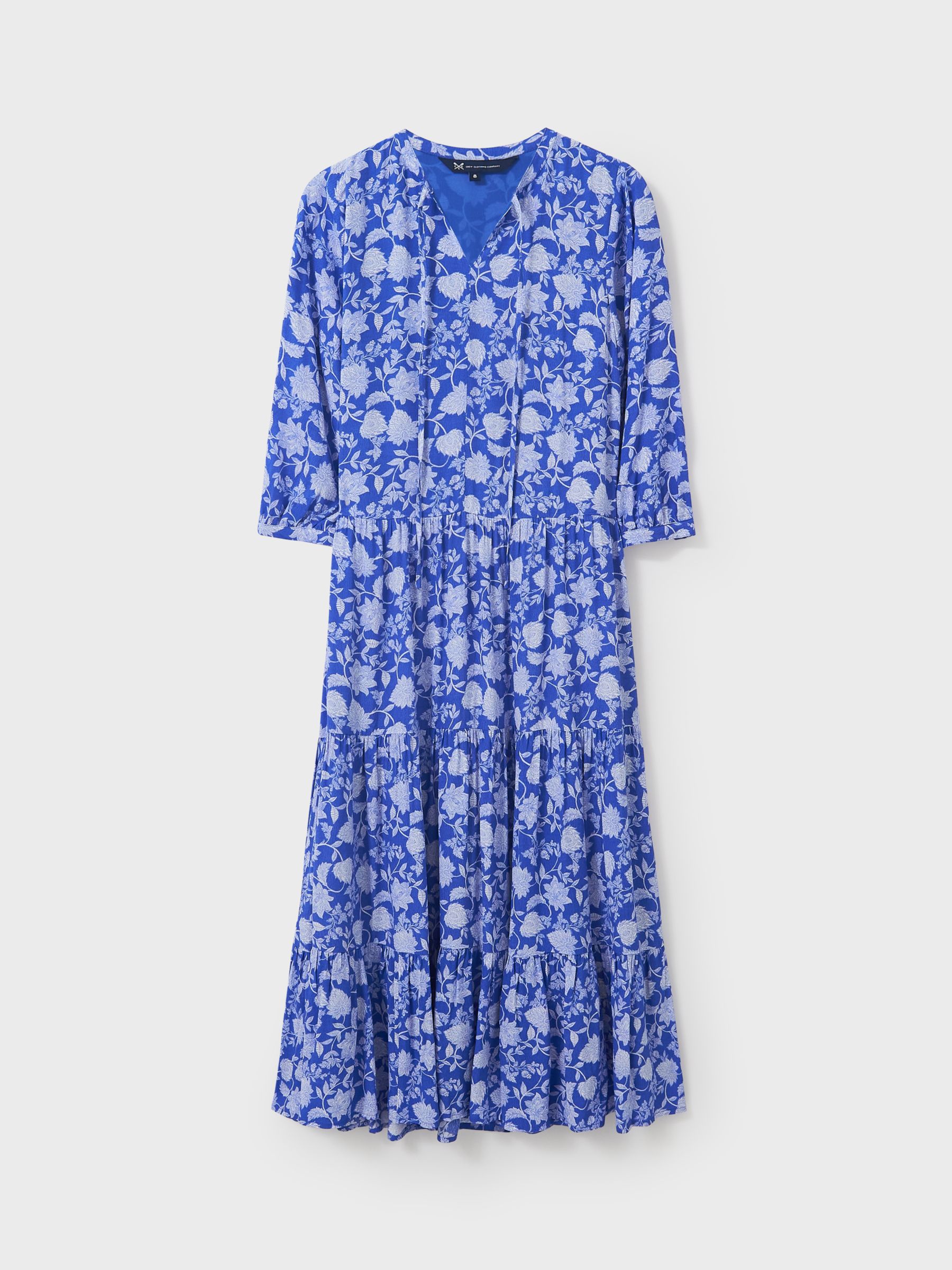 Crew Clothing Nellie Floral Midi Dress, Bright Blue at John Lewis ...