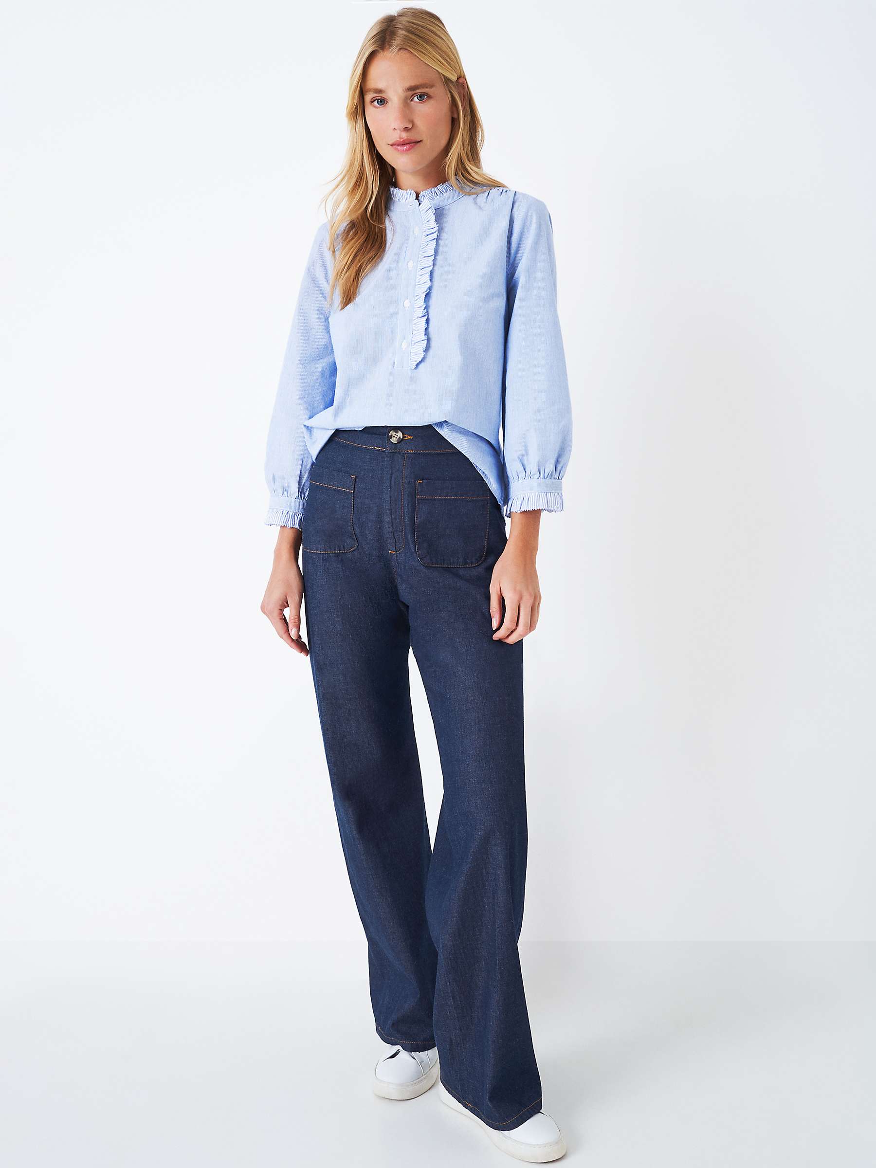 Buy Crew Clothing Patch Pocket Wide Leg Jeans Online at johnlewis.com
