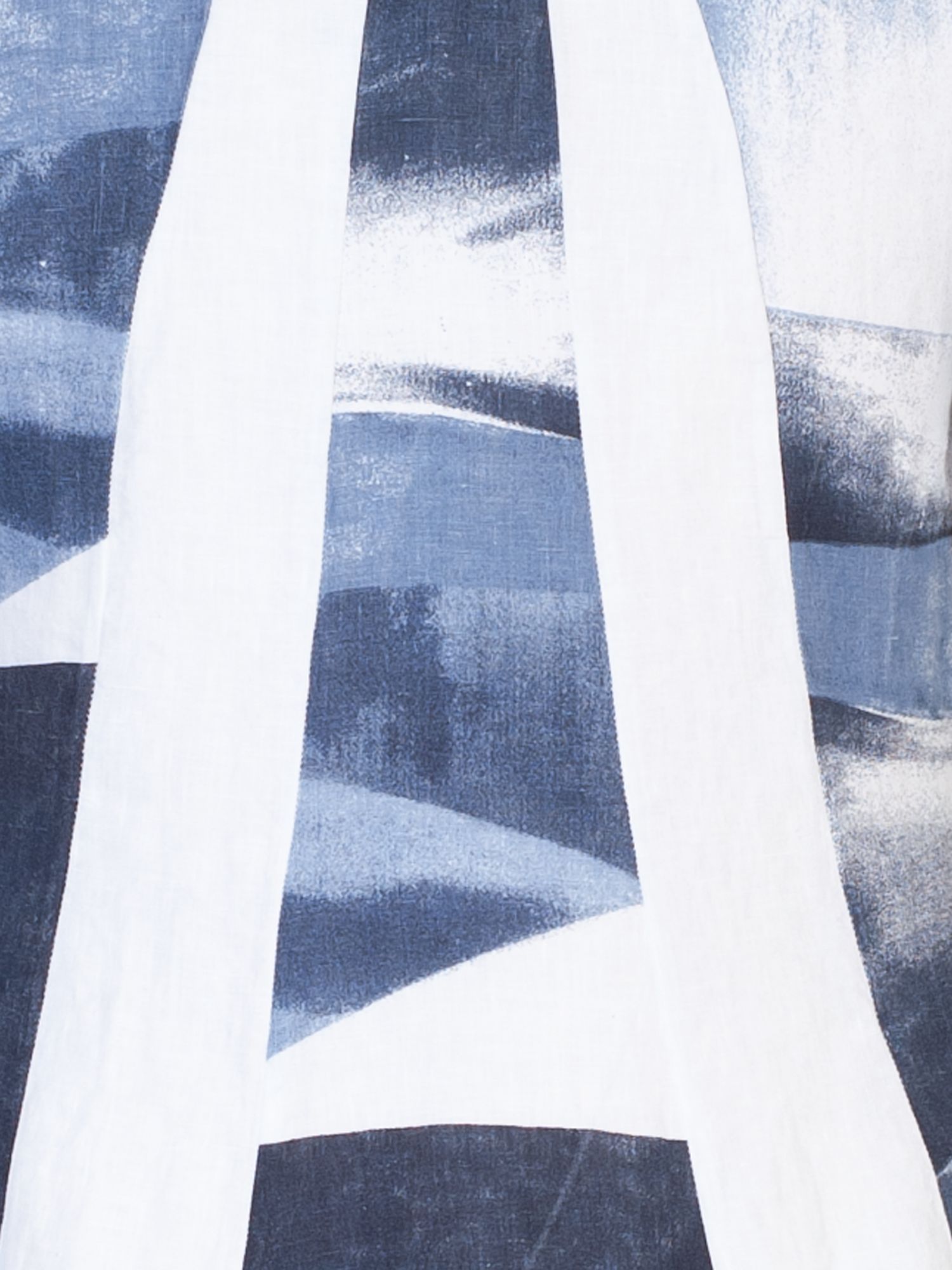 chesca Abstract Print Midi Linen Dress, White/Navy, 12