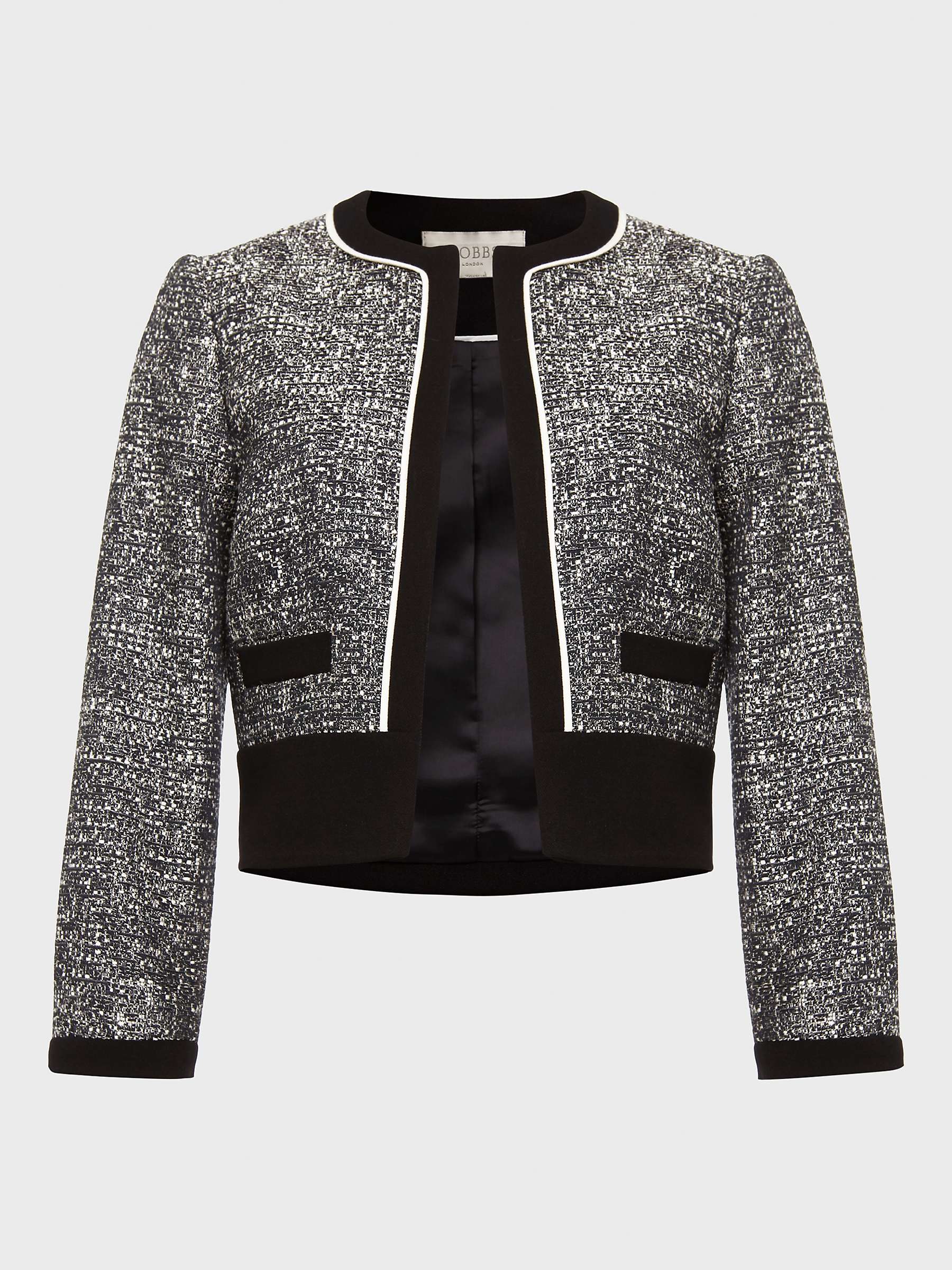 Buy Hobbs Petite Brienna Tweed Jacket, Black/Ivory Online at johnlewis.com