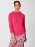 Hobbs Camila Cotton Cable Knit Jumper, Azalea Pink