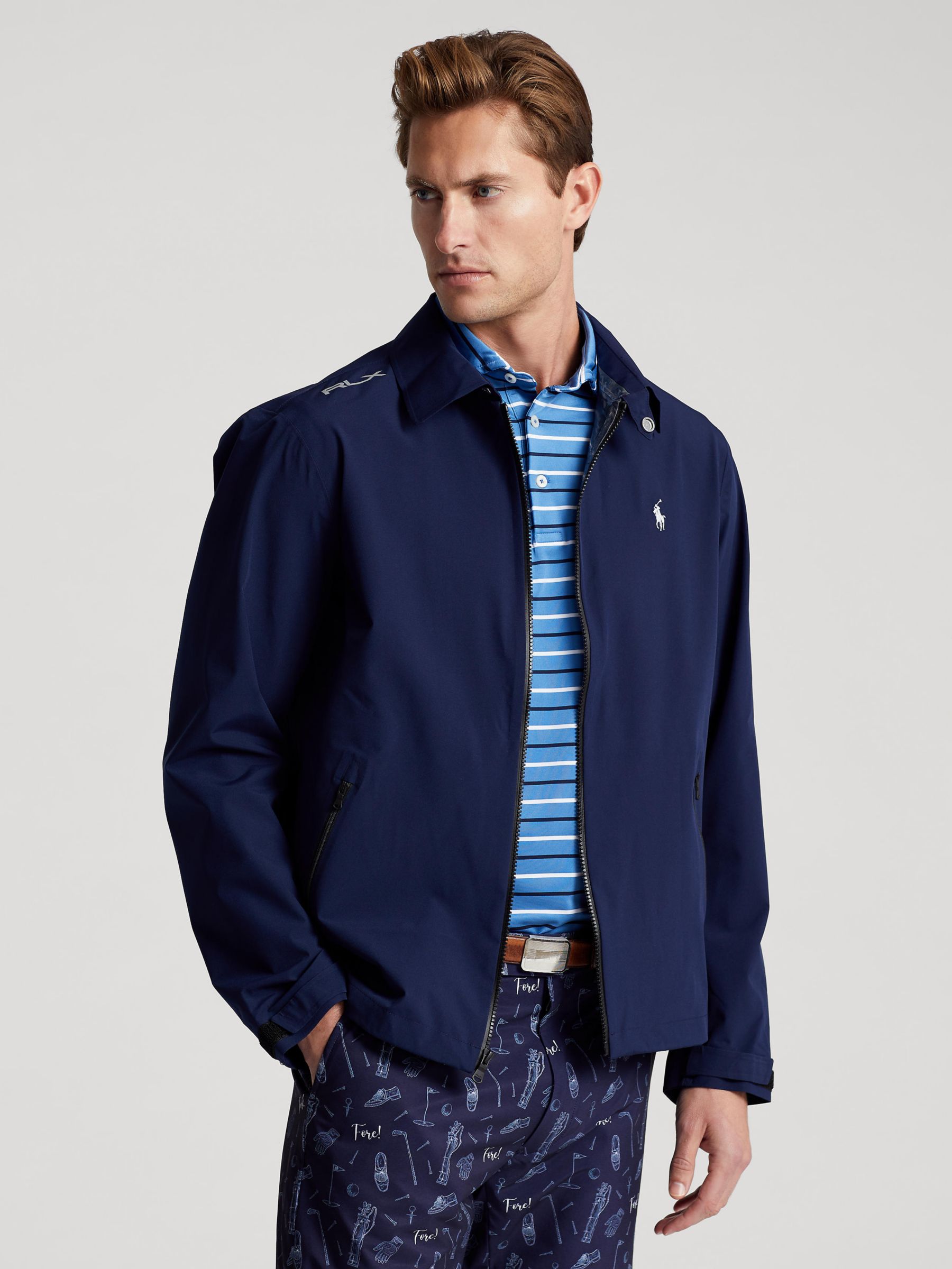 Polo Golf by Ralph Lauren RLX Recycled Polyester Jacket, French Navy at  John Lewis & Partners