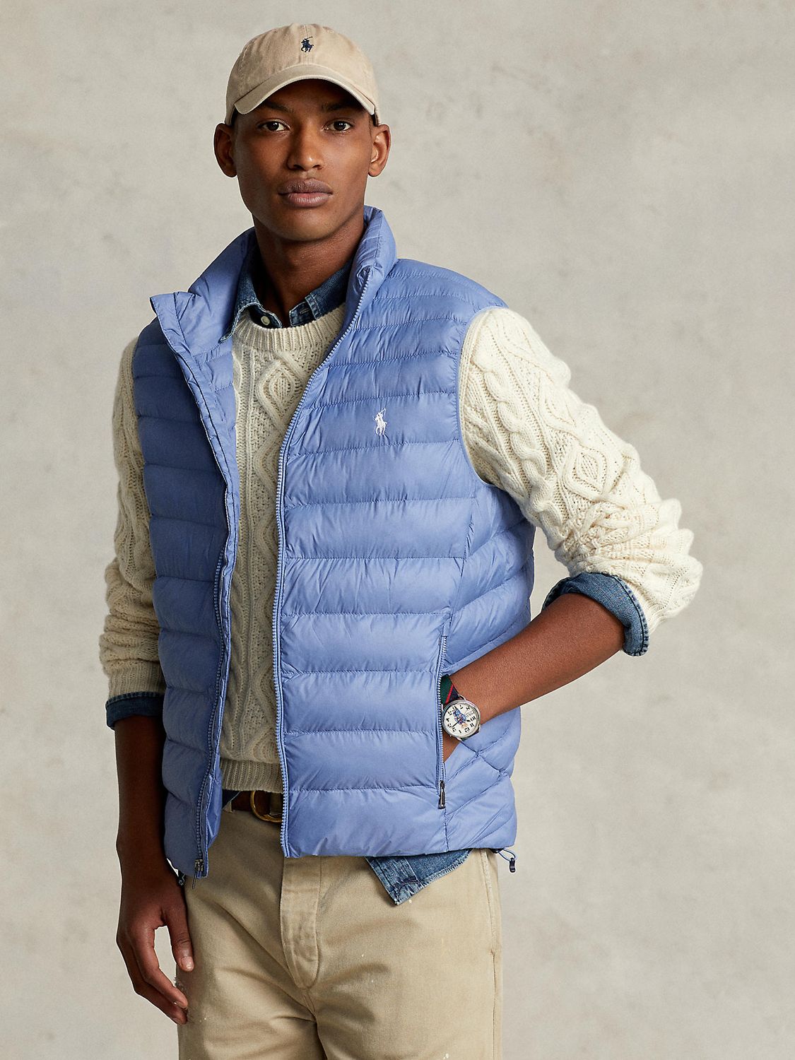 Polo Ralph Lauren Terra Packable Recycled Fill Gilet, Channel Blue at John  Lewis & Partners