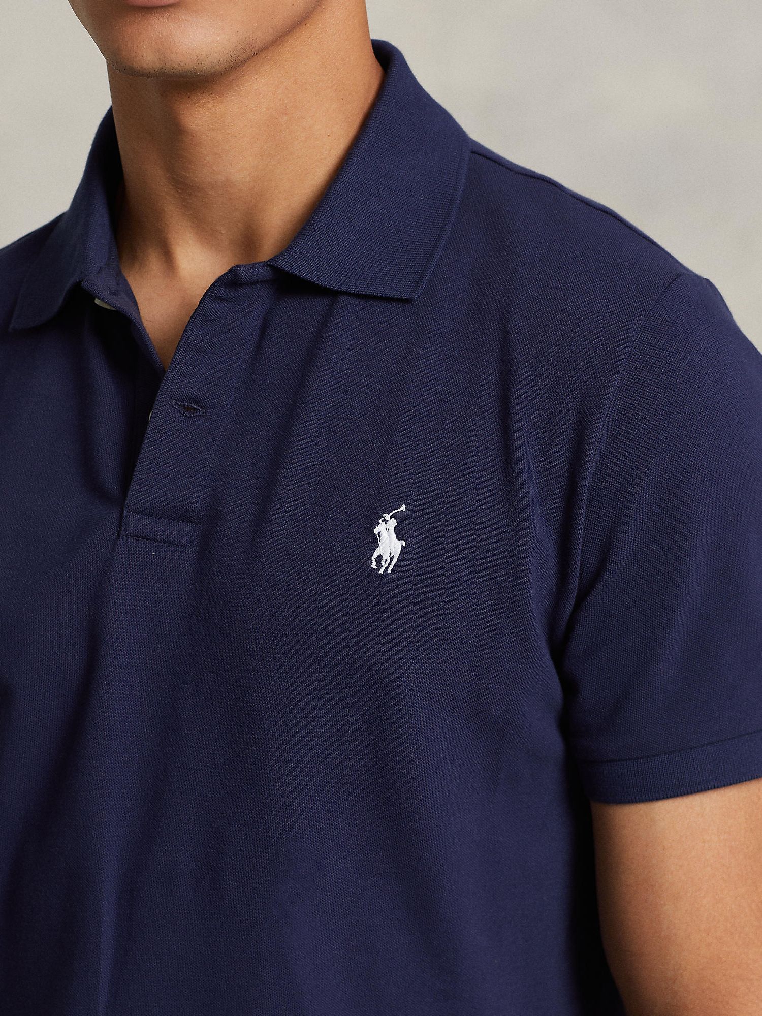 Navy Blue And Red Slim-Fit Pique Polo Shirt RALPH LAUREN, 53% OFF