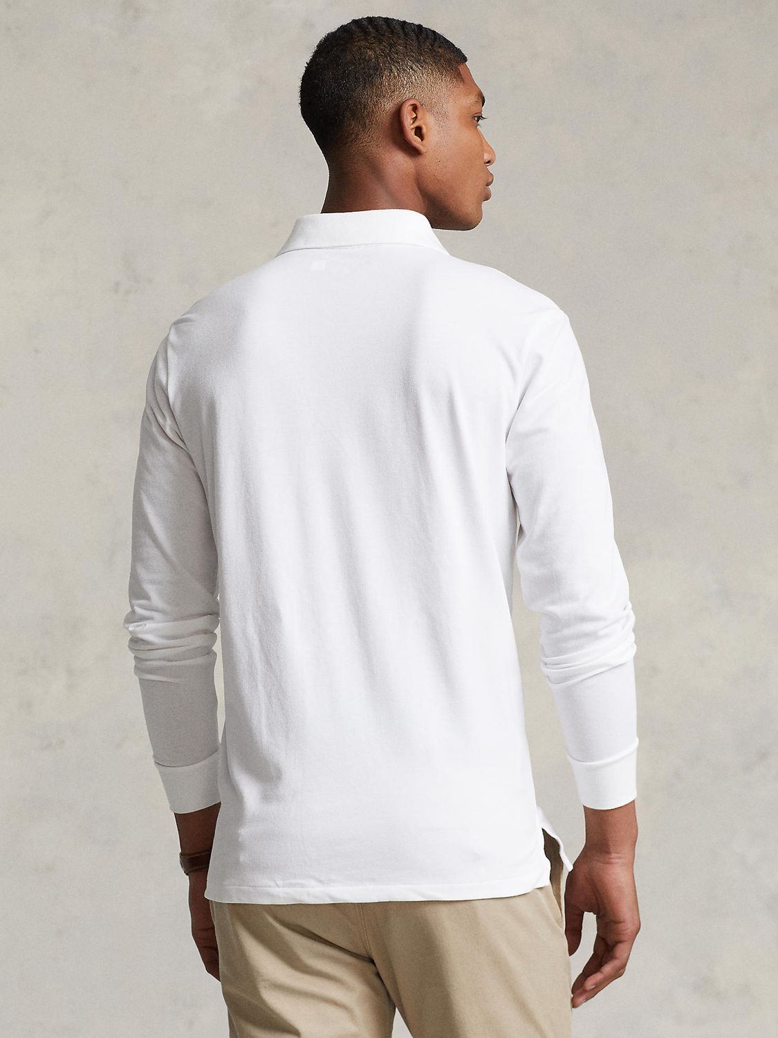Polo Ralph Lauren Custom Slim Fit Long Sleeve Polo Shirt, Pure White