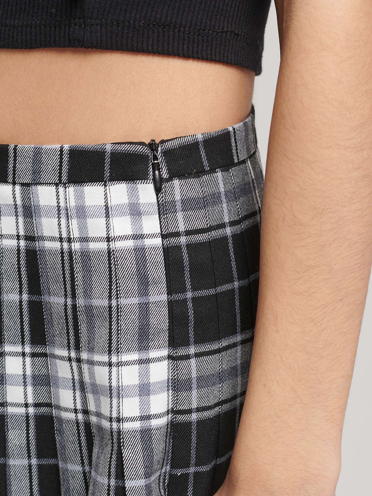 Buy Superdry Check Mini Skirt, Black/White Online at johnlewis.com
