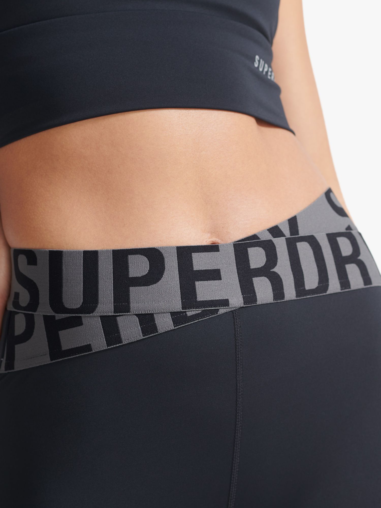 Superdry Training Cross 7/8 Gym Leggings, Black at John Lewis & Partners