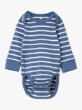 Polarn O. Pyret Baby GOTS Organic Cotton Bodysuit, Blue