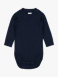 Polarn O. Pyret Baby Long Sleeve Merino Wool Bodysuit, Blue