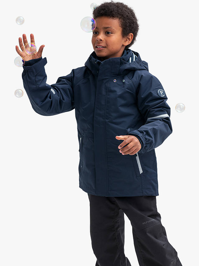 Polarn O. Pyret Kids' Wind & Waterproof Shell Coat, Navy